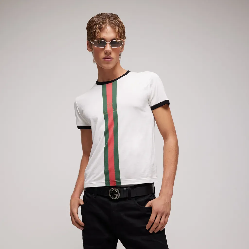 Cotton Jersey T-Shirt With Print