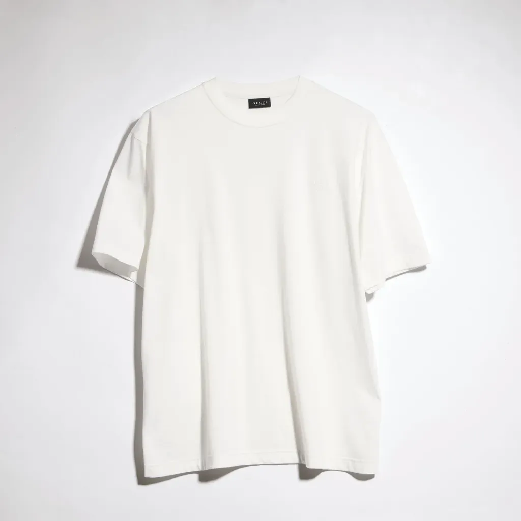 Cotton Silk Jersey T-Shirt With Embroidery