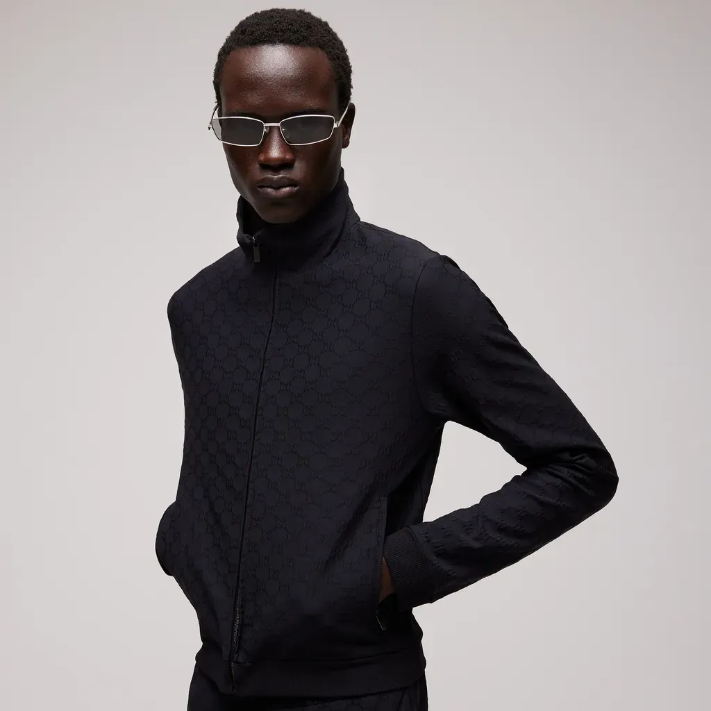 Gg Jersey Jacquard Zip Jacket