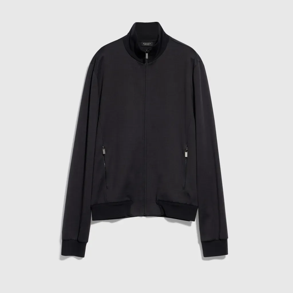 Silk Cotton Jersey Zip Jacket