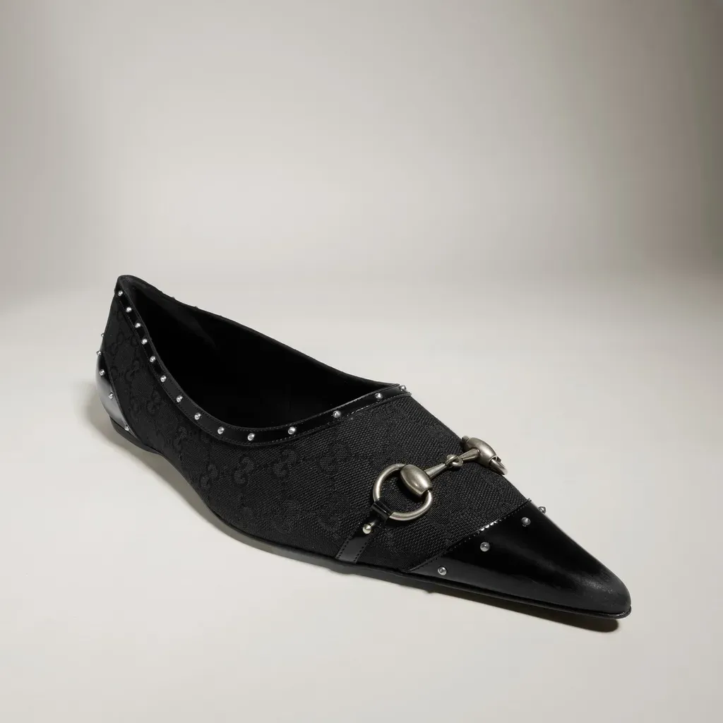 Point-Toe Studded Loafer