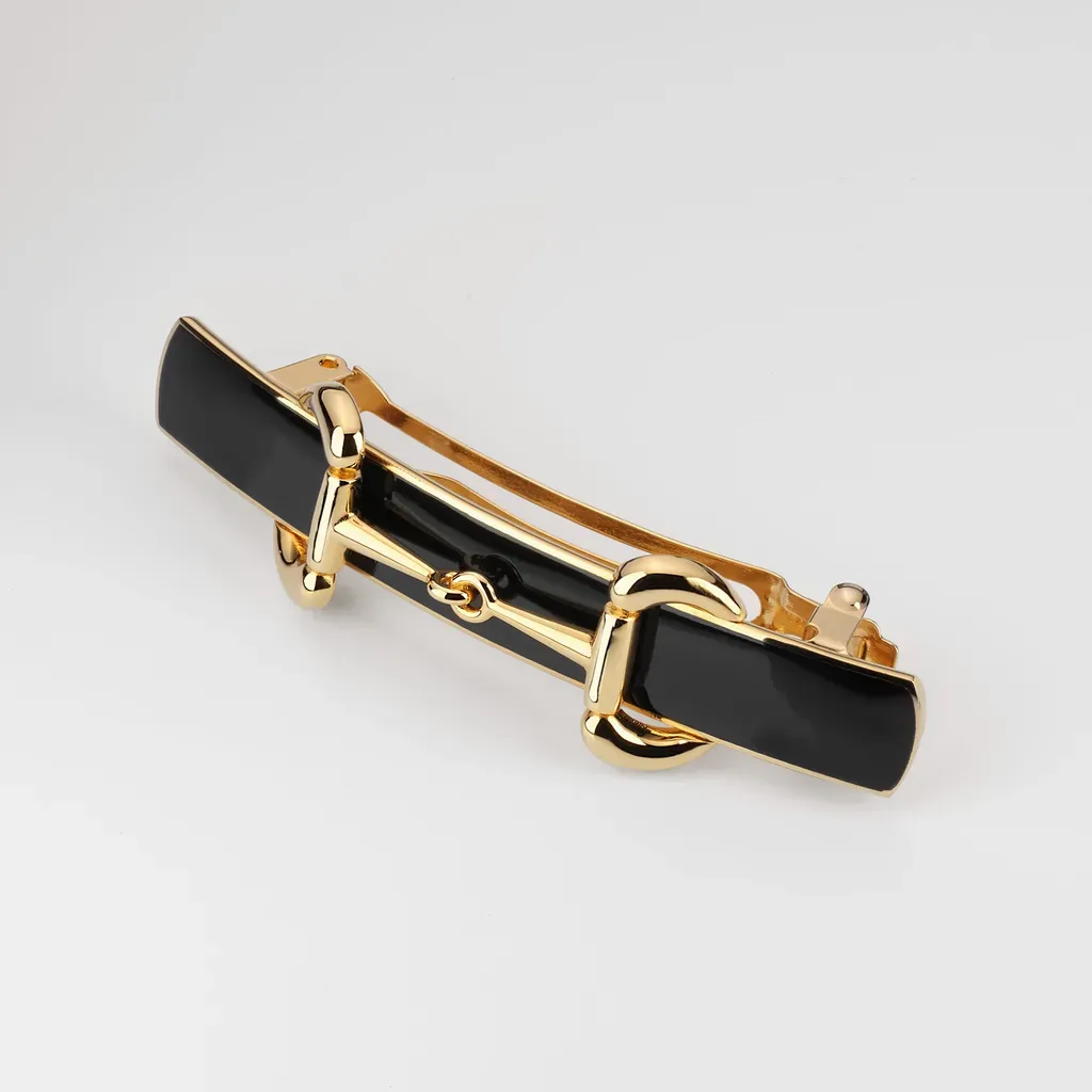 Horsebit Hair Clip With Enamel