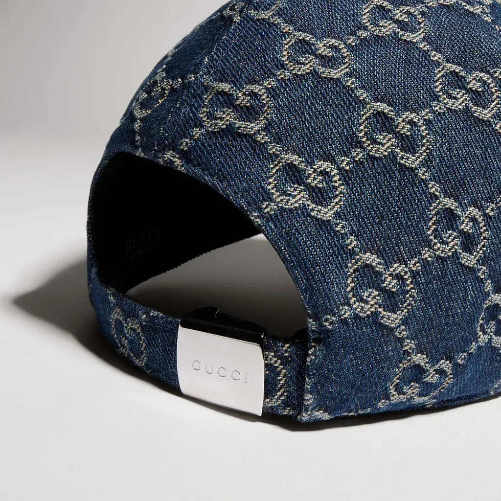 Gg Cotton Denim Baseball Hat