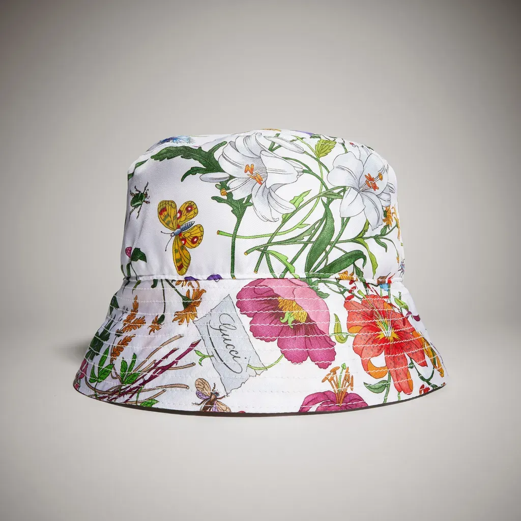 Printed Silk Twill Bucket Hat