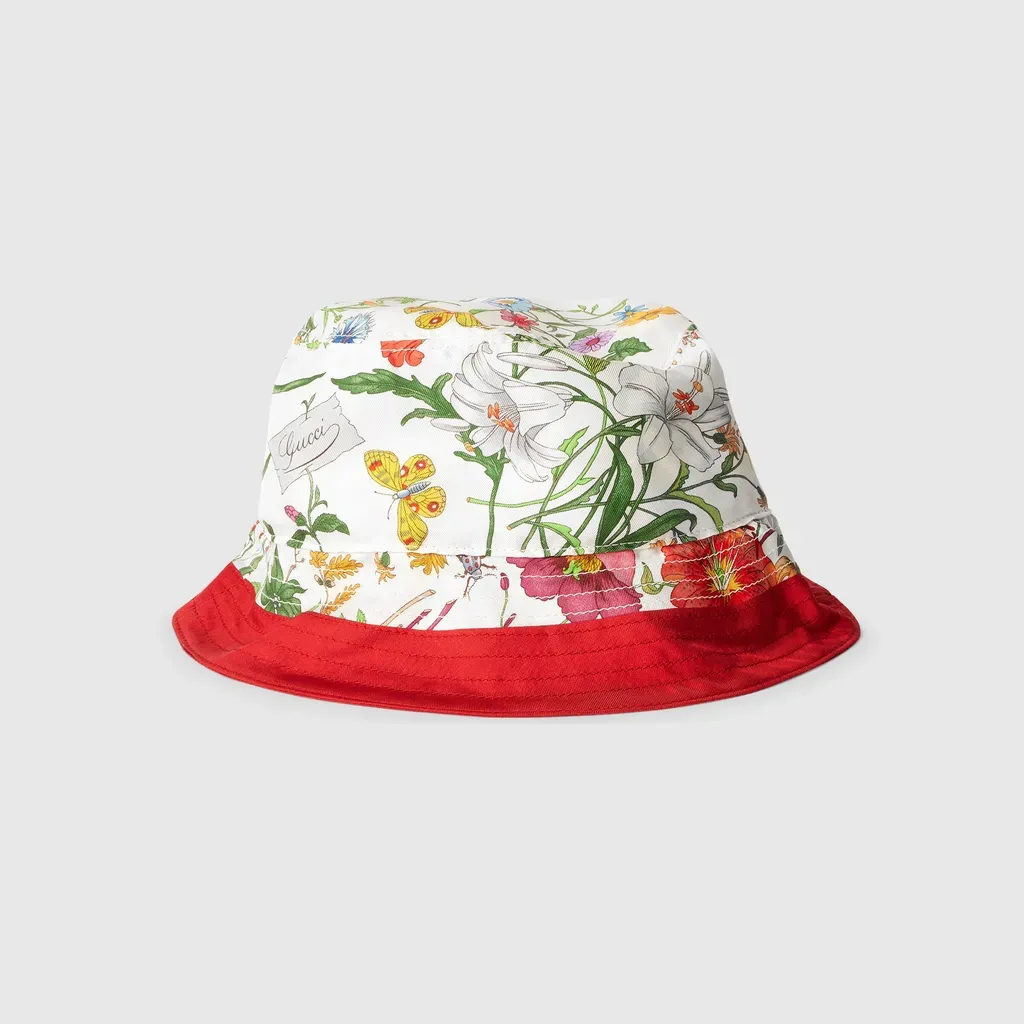 Printed Silk Twill Bucket Hat
