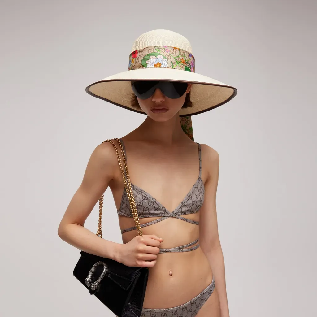 Panama Twill Hat With Silk Ribbon