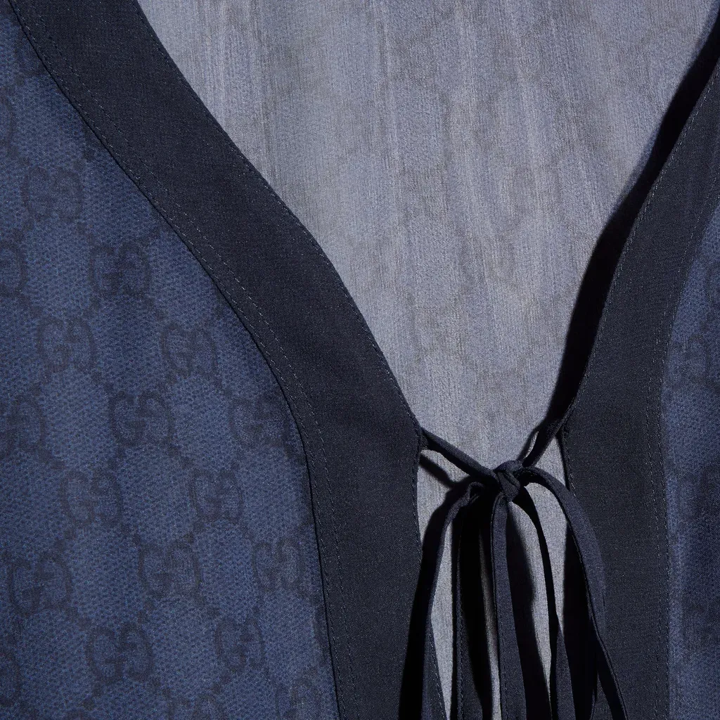 Gg Silk Georgette Cape Dress