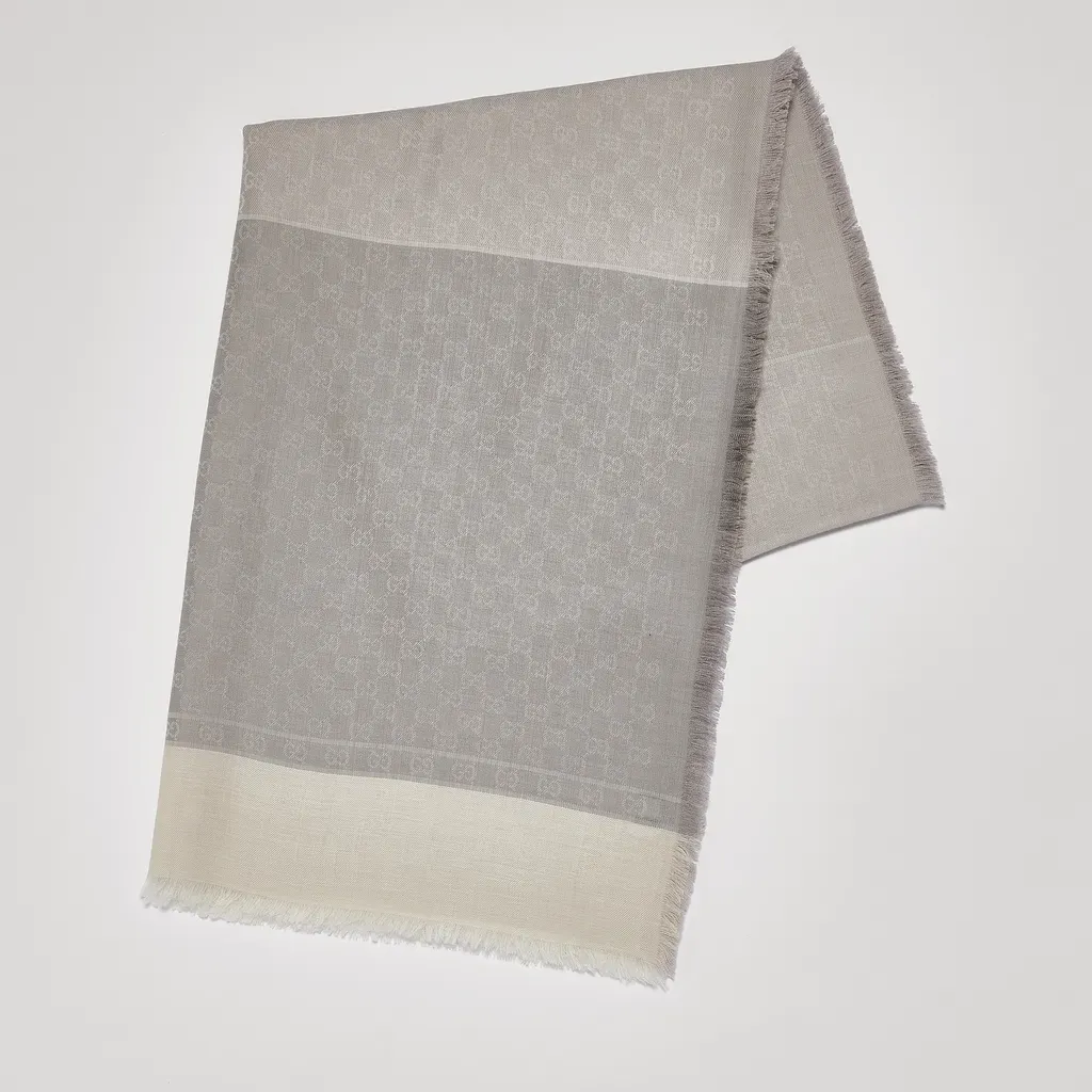 Gg Wool Cashmere Silk Stole