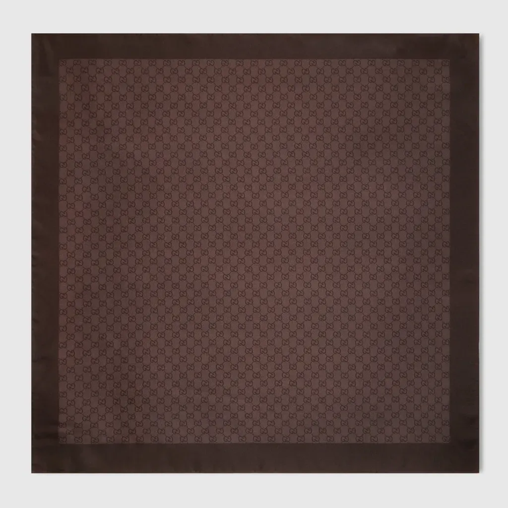 Gg Silk Twill Jacquard Carré