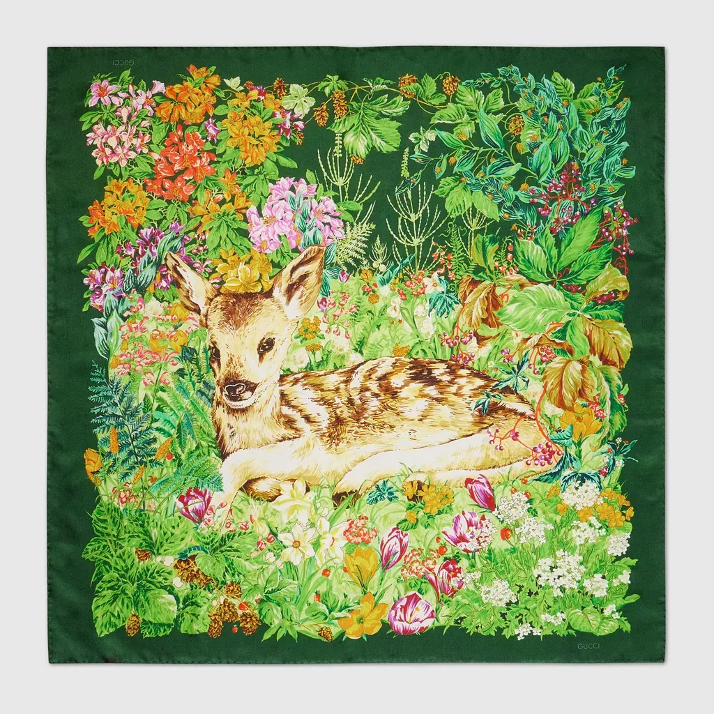 Printed Silk Carré Giardino Di Seta