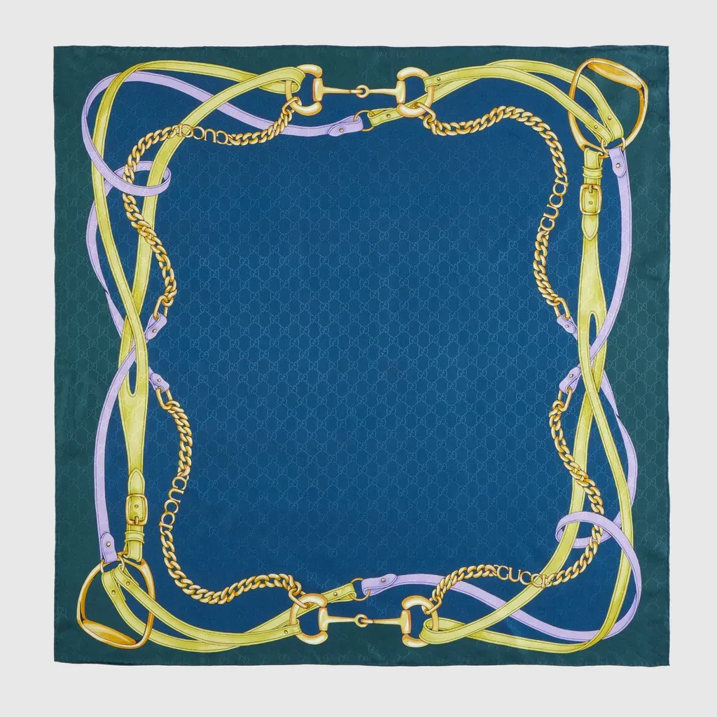 Printed Gg Silk Jacquard Carré