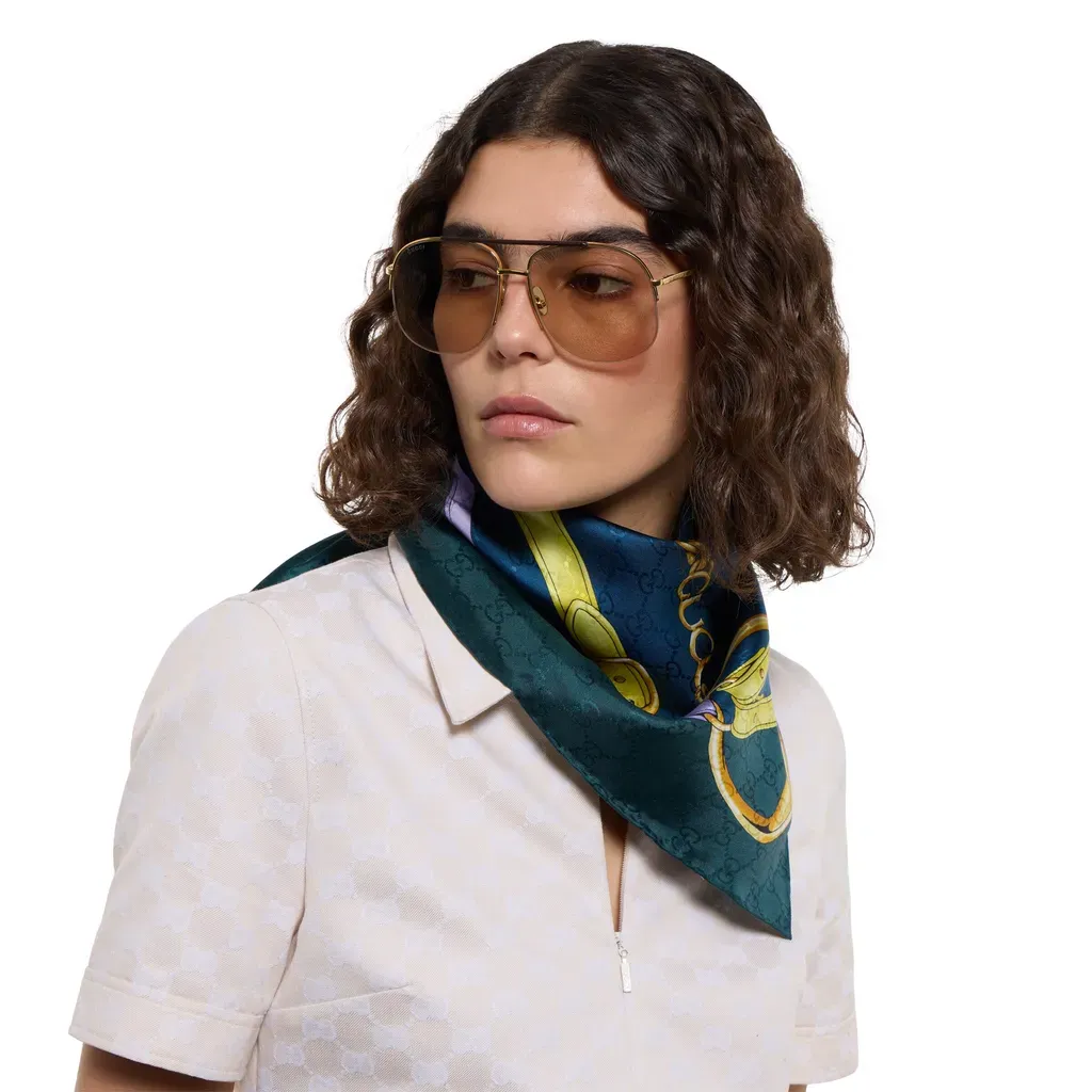 Printed Gg Silk Jacquard Carré
