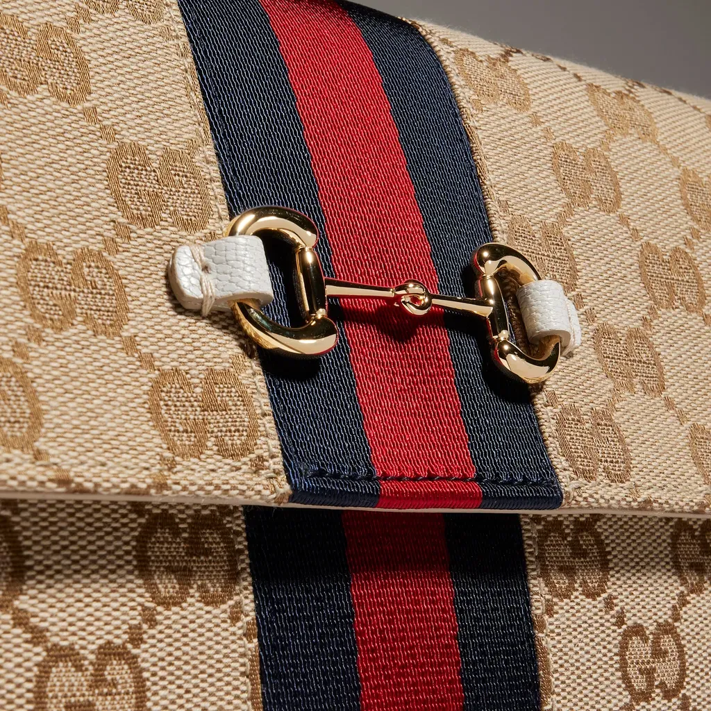 Gucci Horsebit Web Wallet With Strap