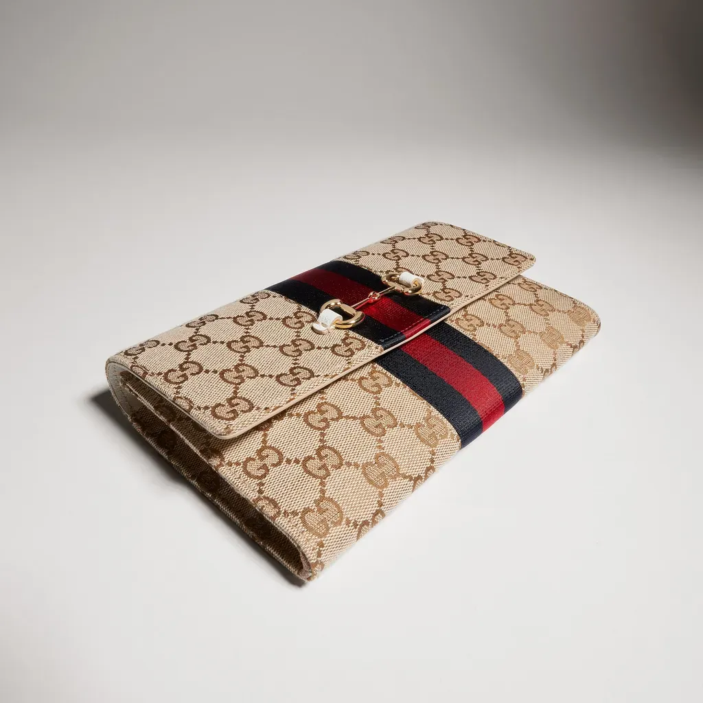 Gucci Horsebit Web Wallet With Strap