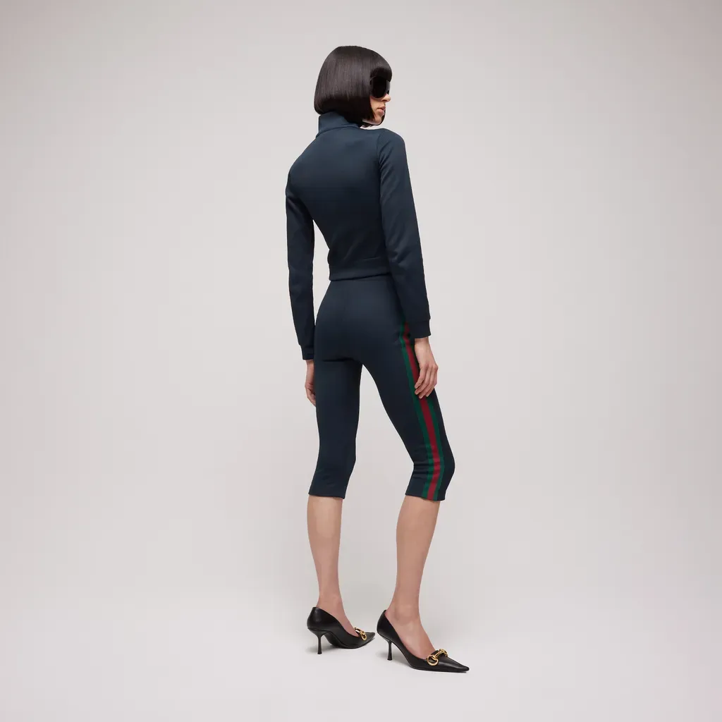 Rib Cotton Jersey Pants With Web