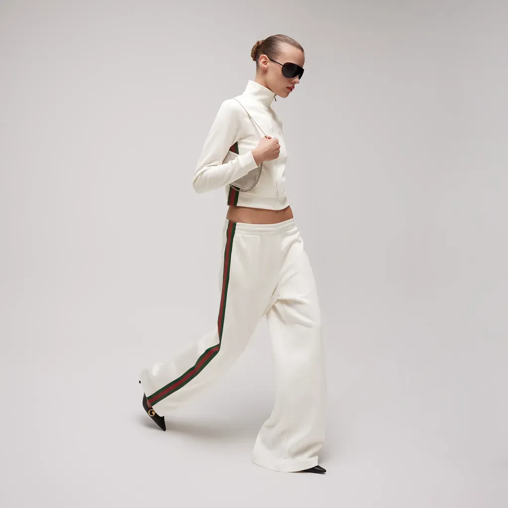 Rib Cotton Jersey Leisure Pants With Web