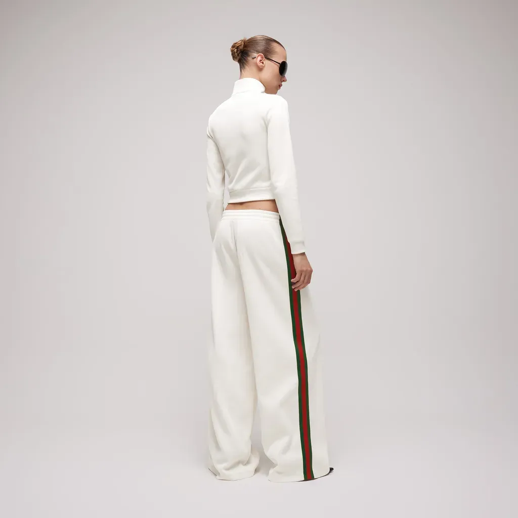 Rib Cotton Jersey Leisure Pants With Web