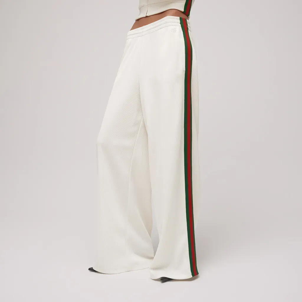 Rib Cotton Jersey Leisure Pants With Web