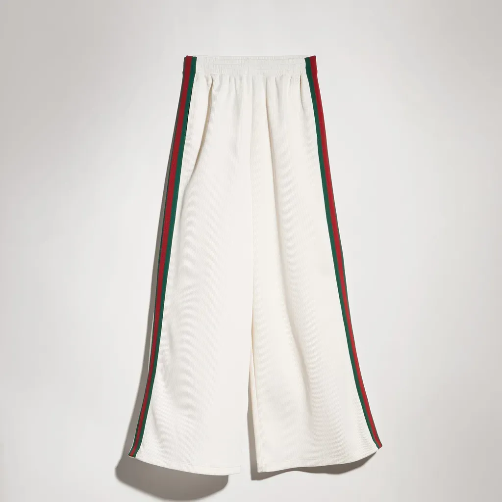 Rib Cotton Jersey Leisure Pants With Web
