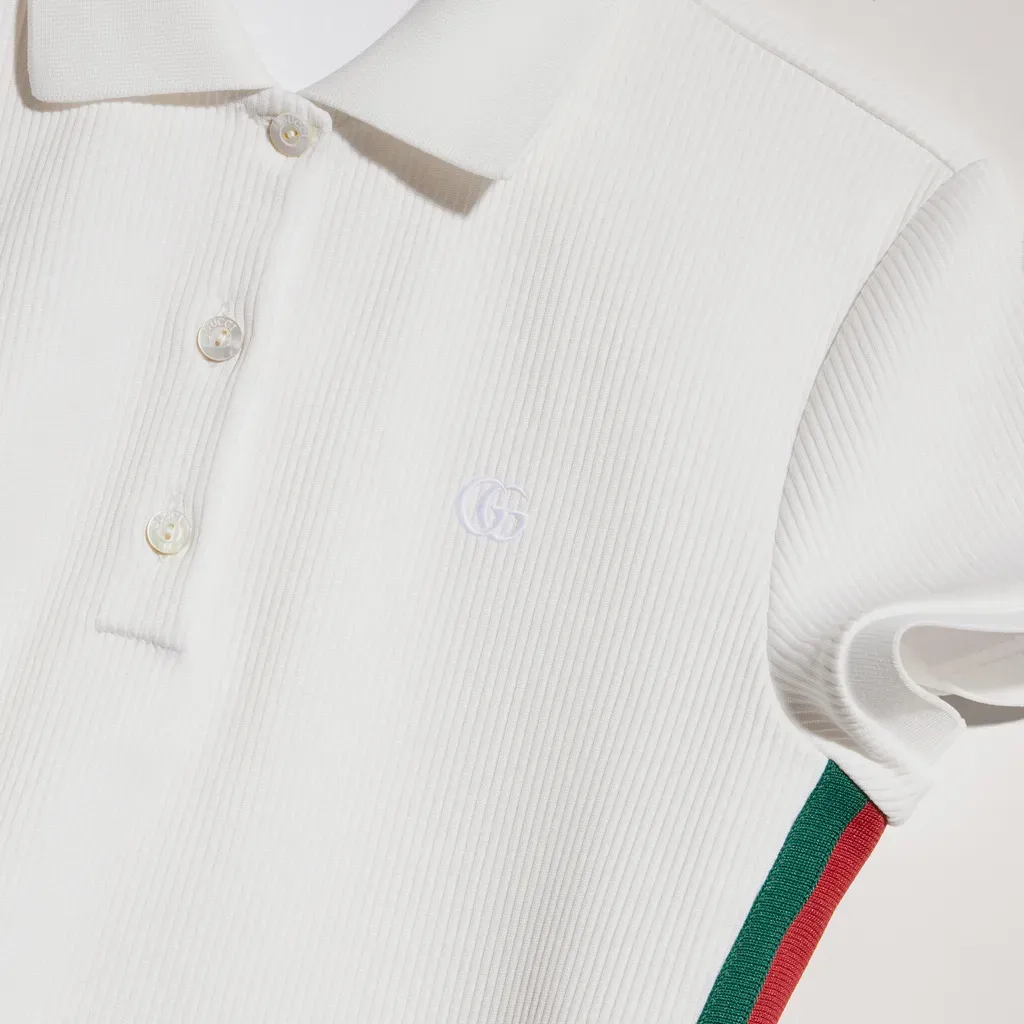 Rib Cotton Jersey Polo Shirt With Web