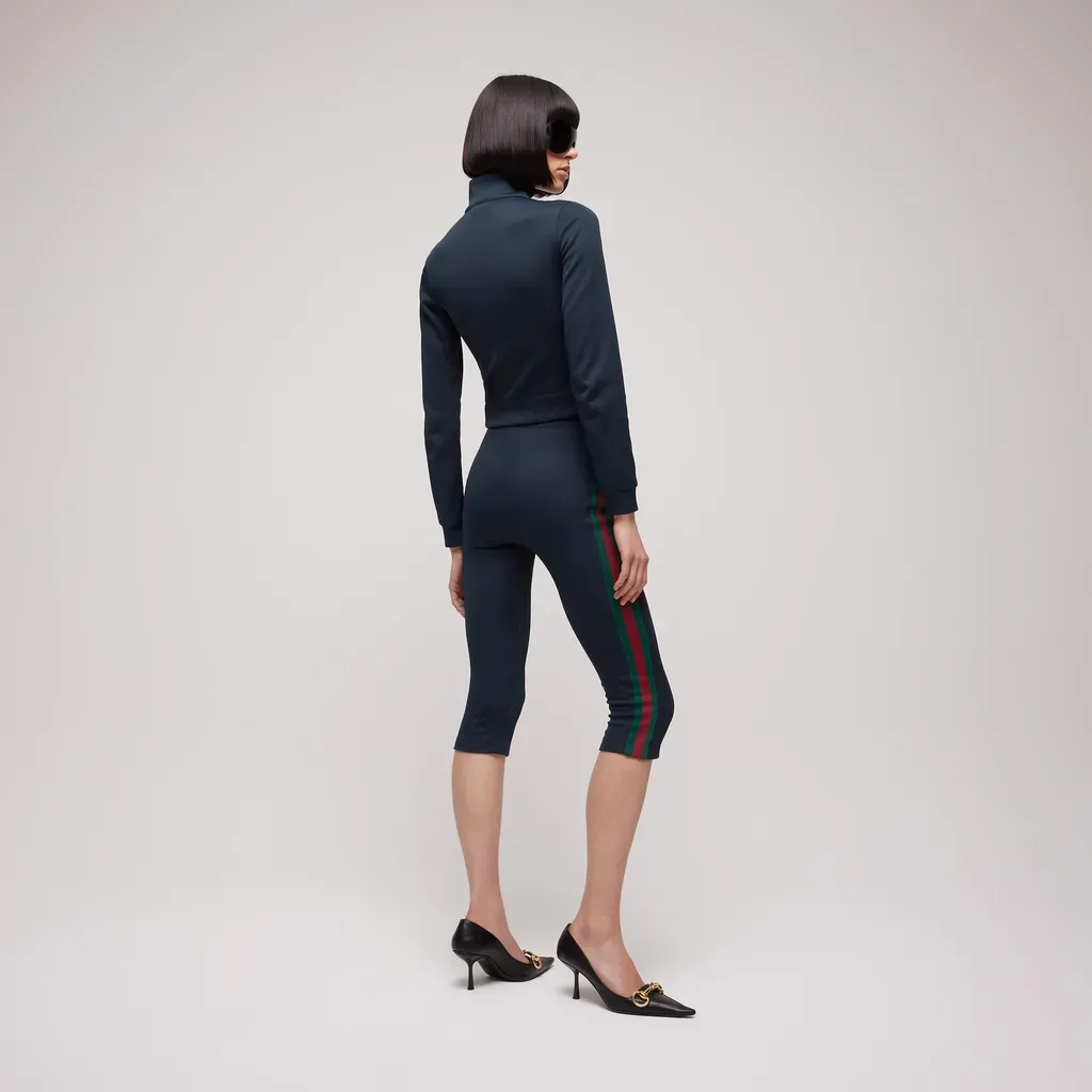 Rib Cotton Jersey Zip Sweatshirt With Web