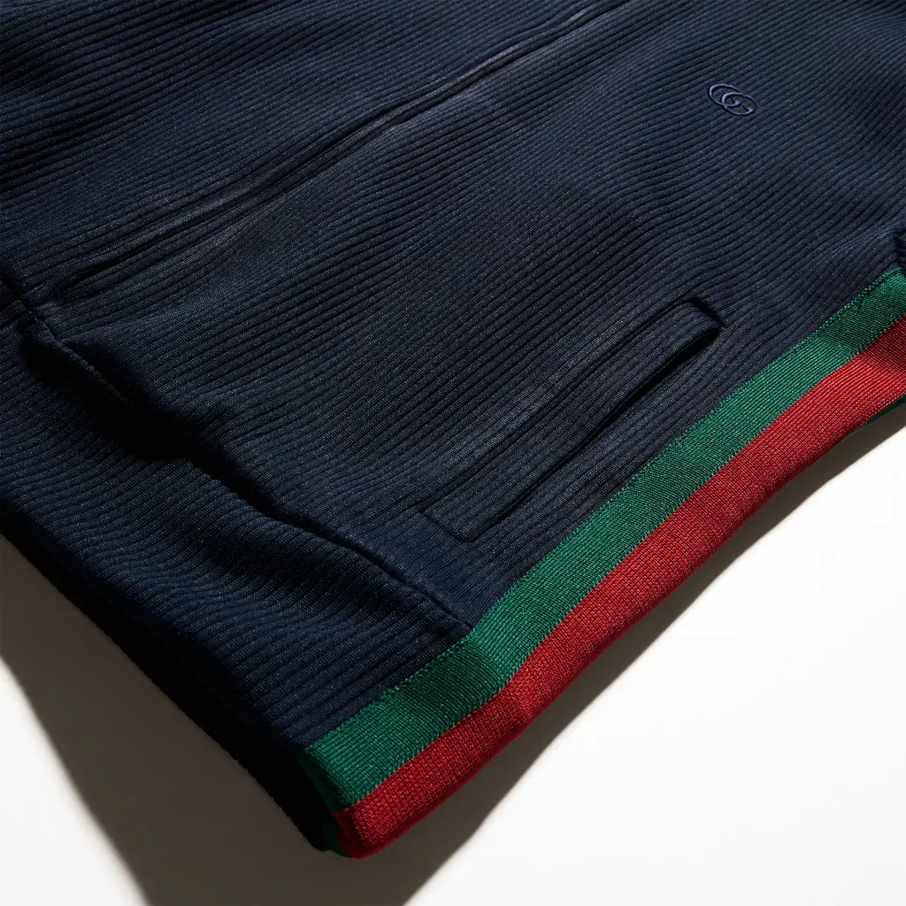 Rib Cotton Jersey Zip Sweatshirt With Web