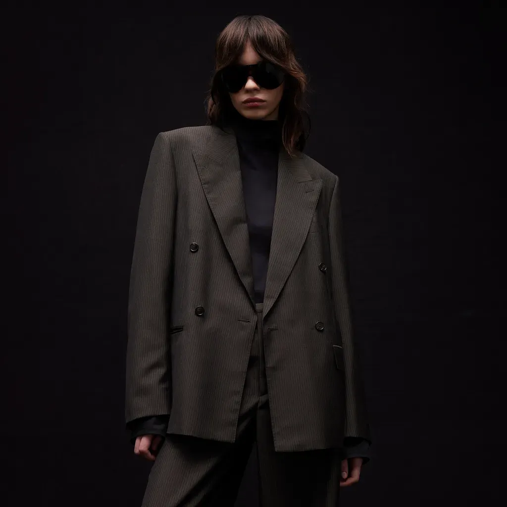 Pinstripe Wool Mohair Jacket