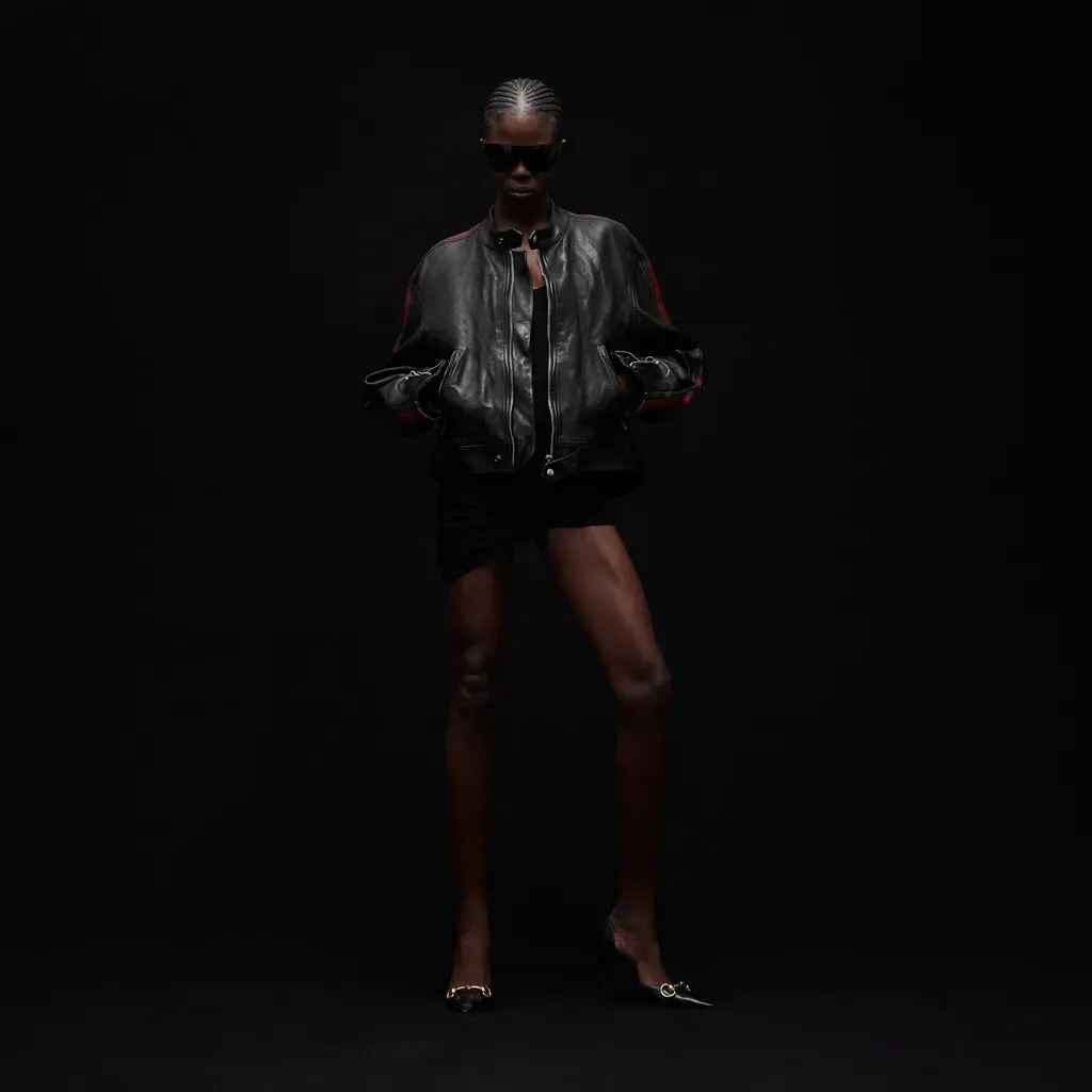 Buffalo Leather Biker Jacket With Web