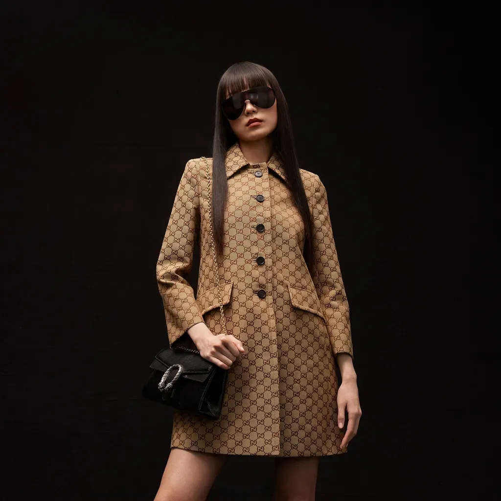 Gg Cotton Canvas Coat