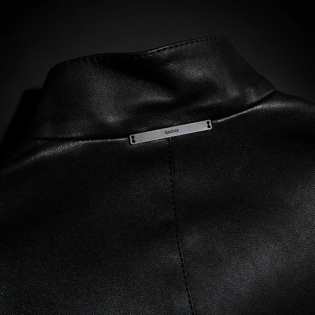 Light Stretch Leather Zip Jacket