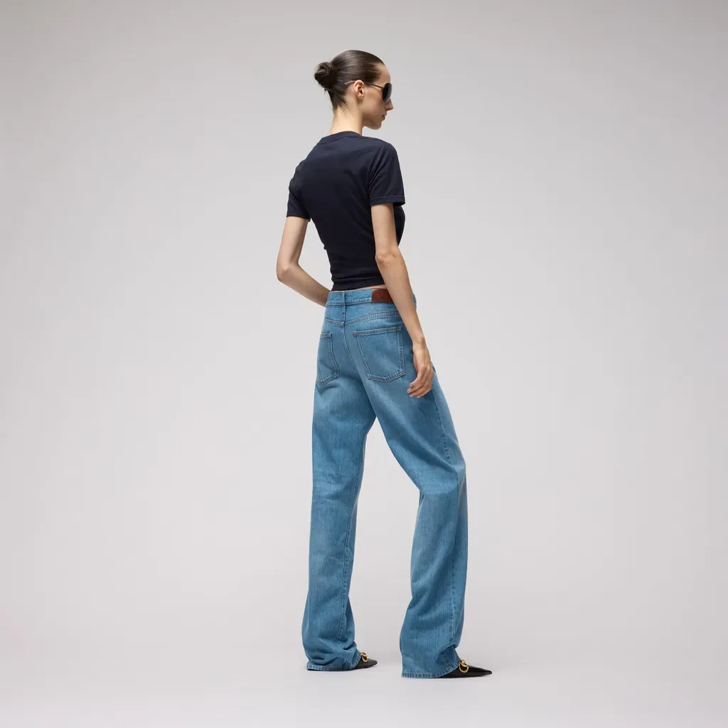 Bleached Washed Cotton Denim Pants