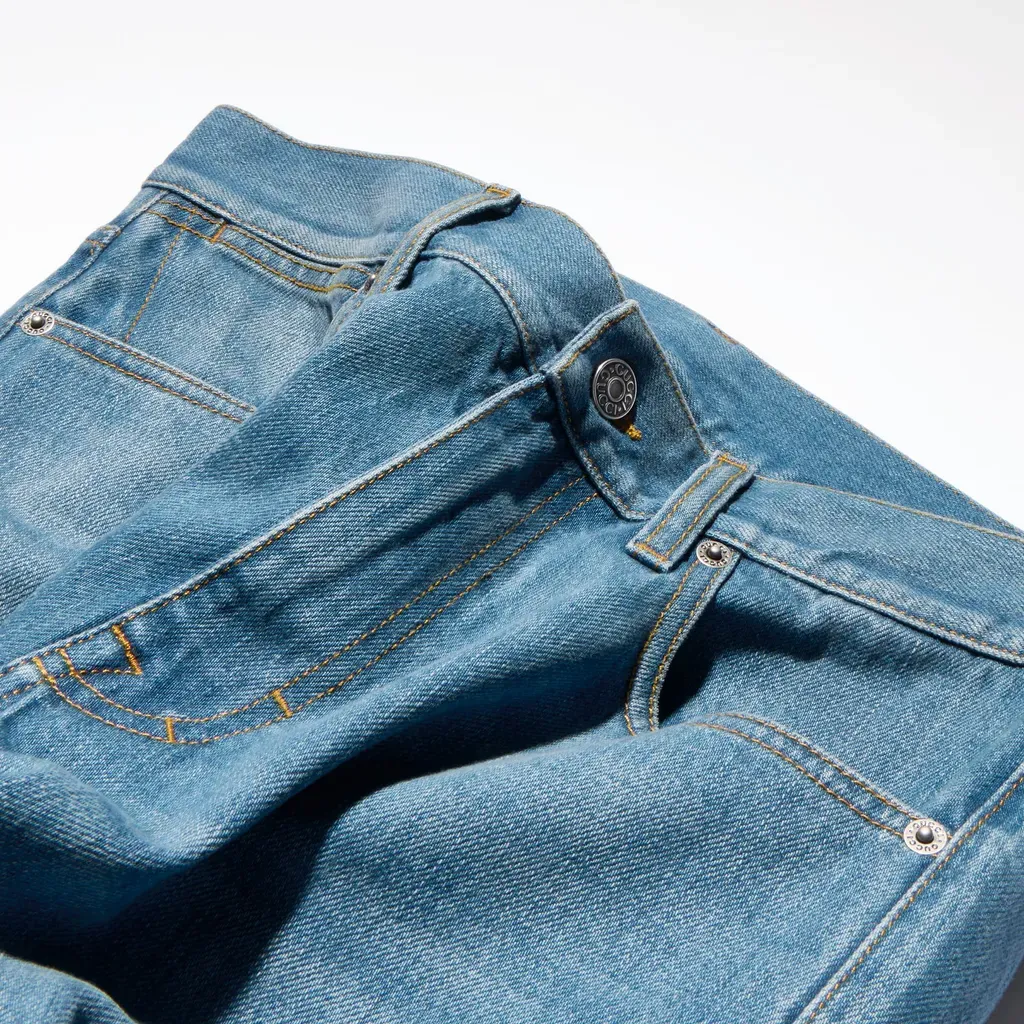 Bleached Washed Cotton Denim Pants