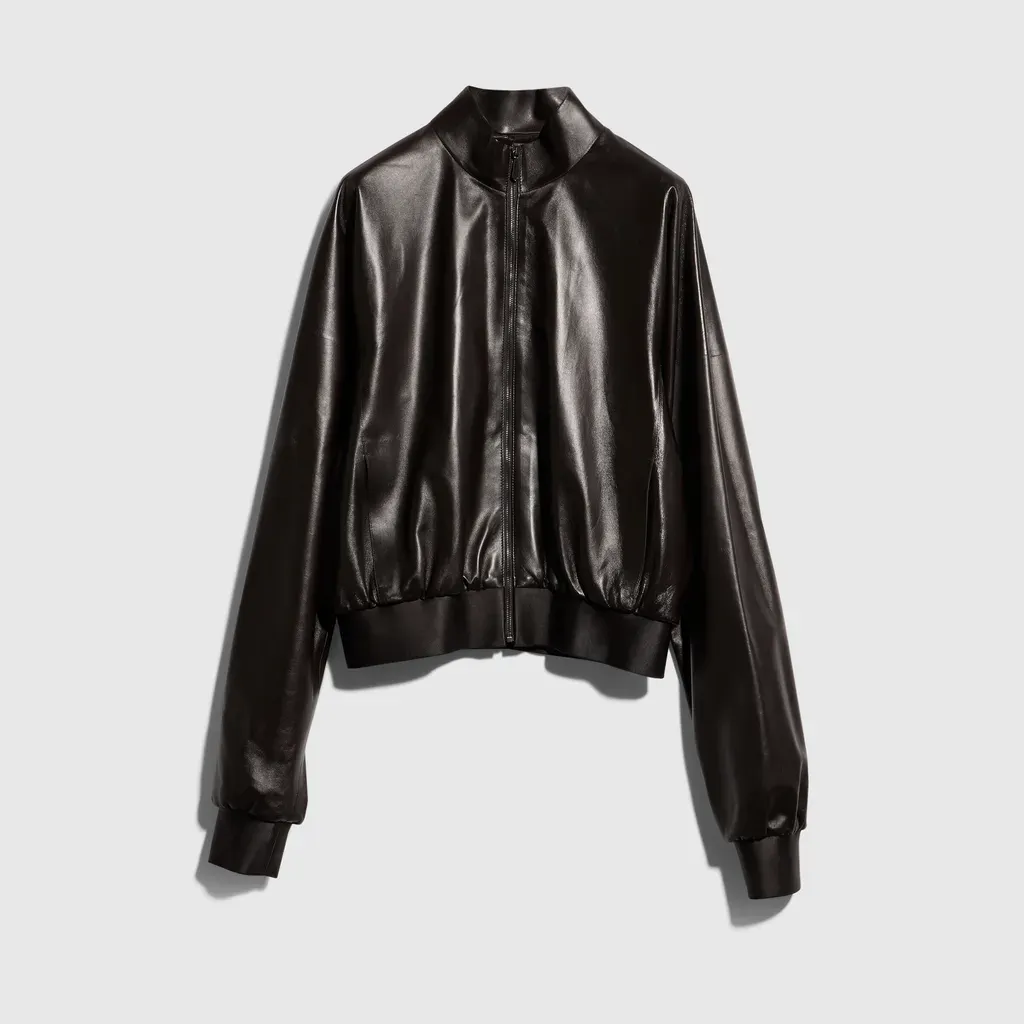 Soft Nappa Leather Bomber Jacket