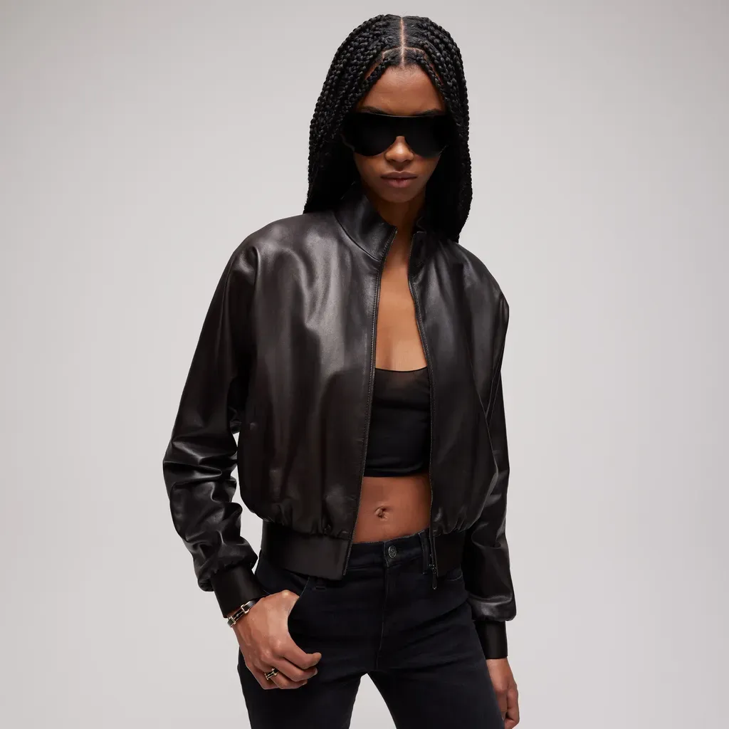 Soft Nappa Leather Bomber Jacket
