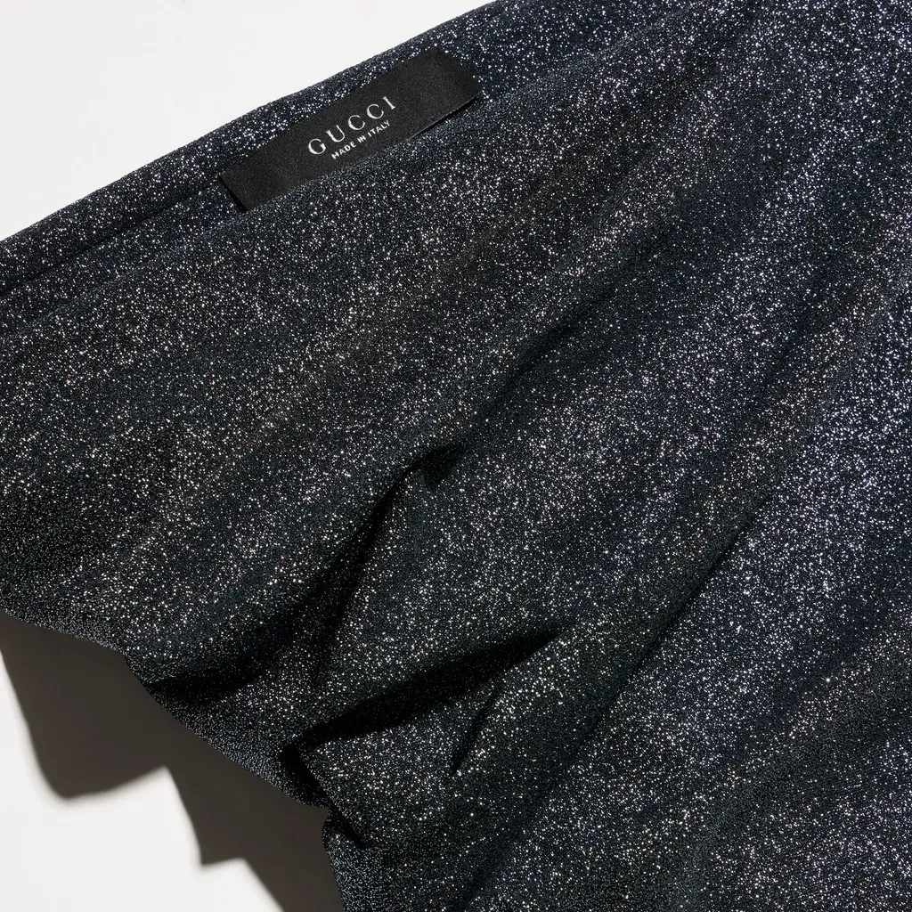 Stretch Viscose Lamé Draped Skirt