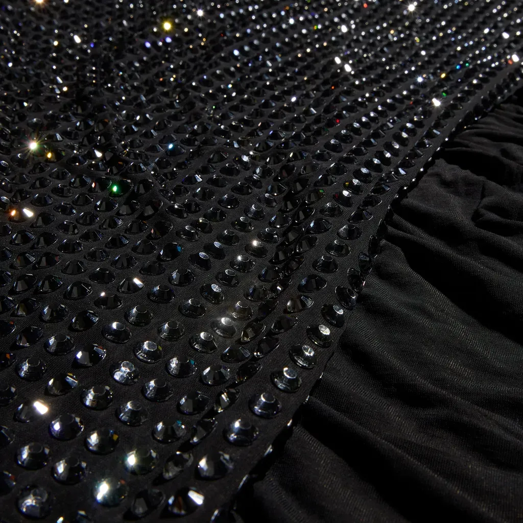 Embroidered Jersey Long Dress