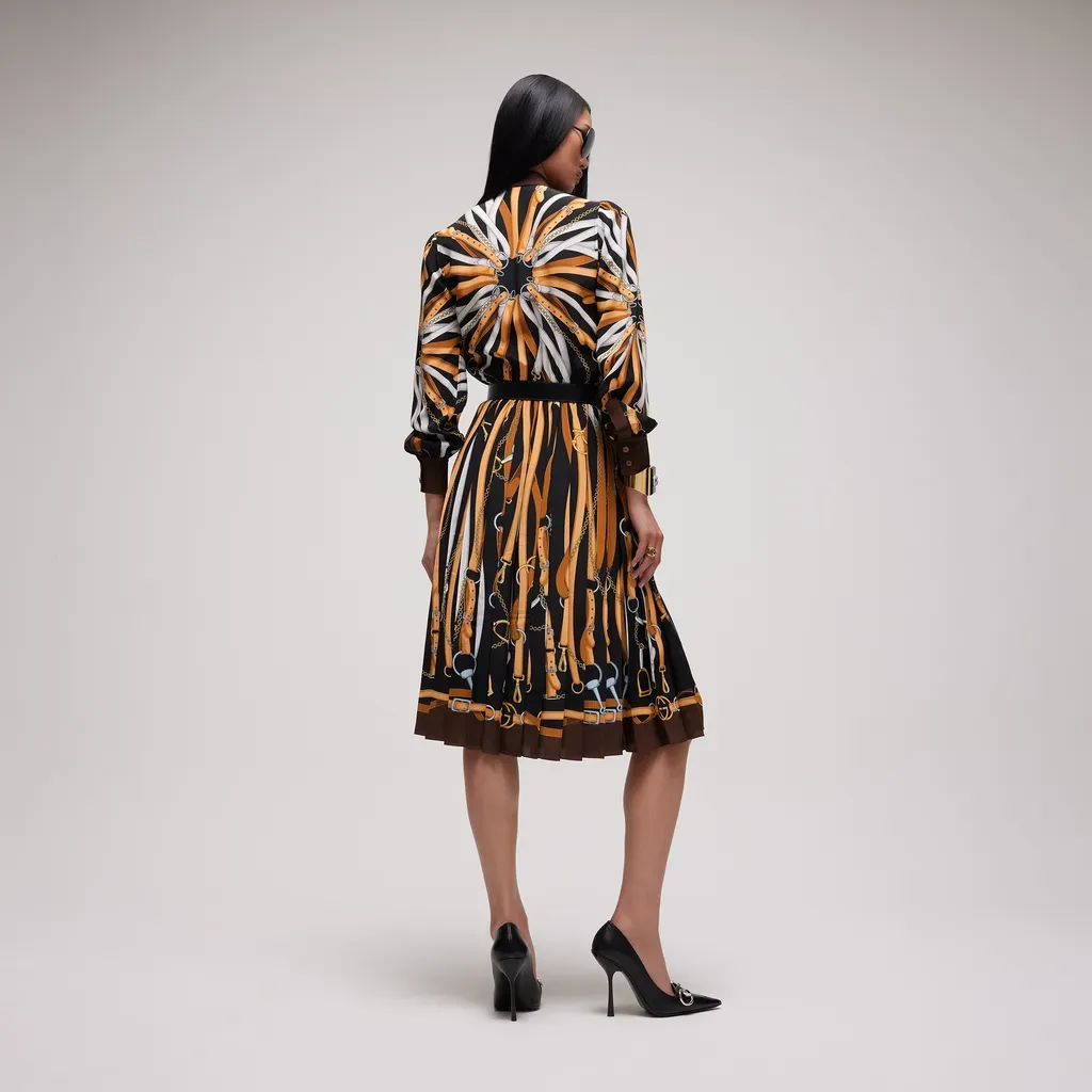 Printed Silk Chemisier Dress
