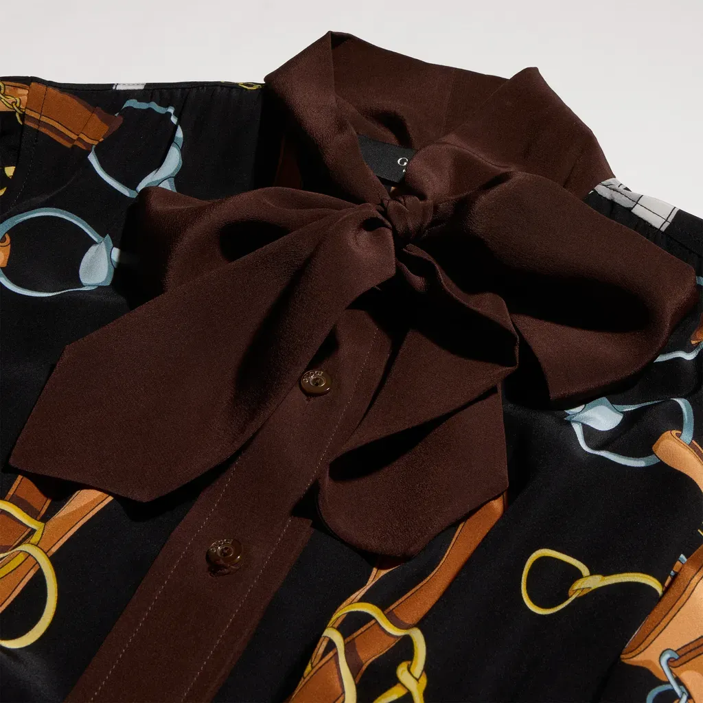 Printed Silk Chemisier Dress