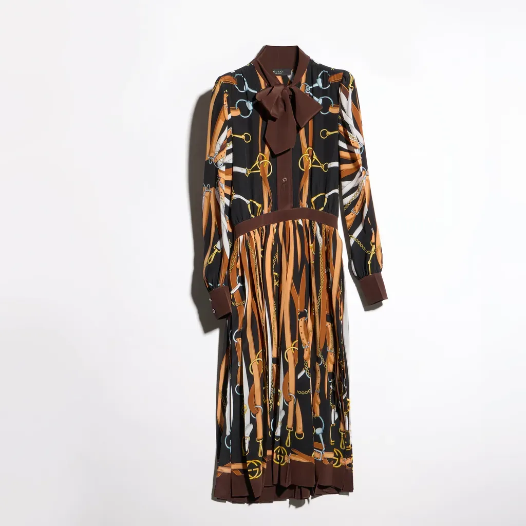 Printed Silk Chemisier Dress
