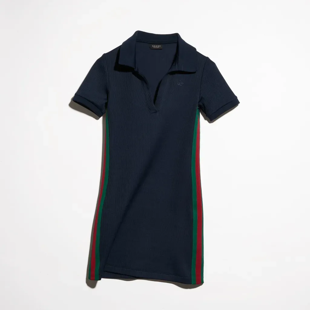 Rib Cotton Jersey Dress With Web