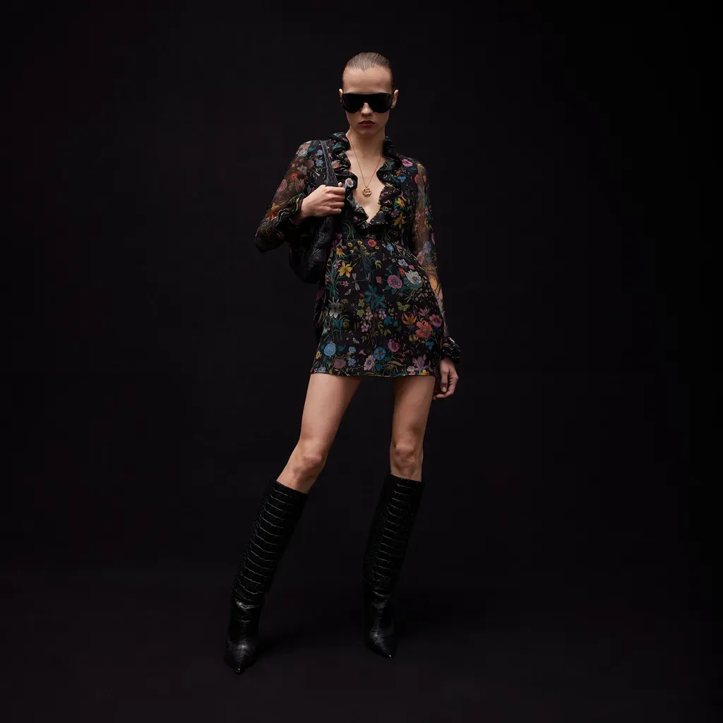 Printed Silk Chiffon Dress