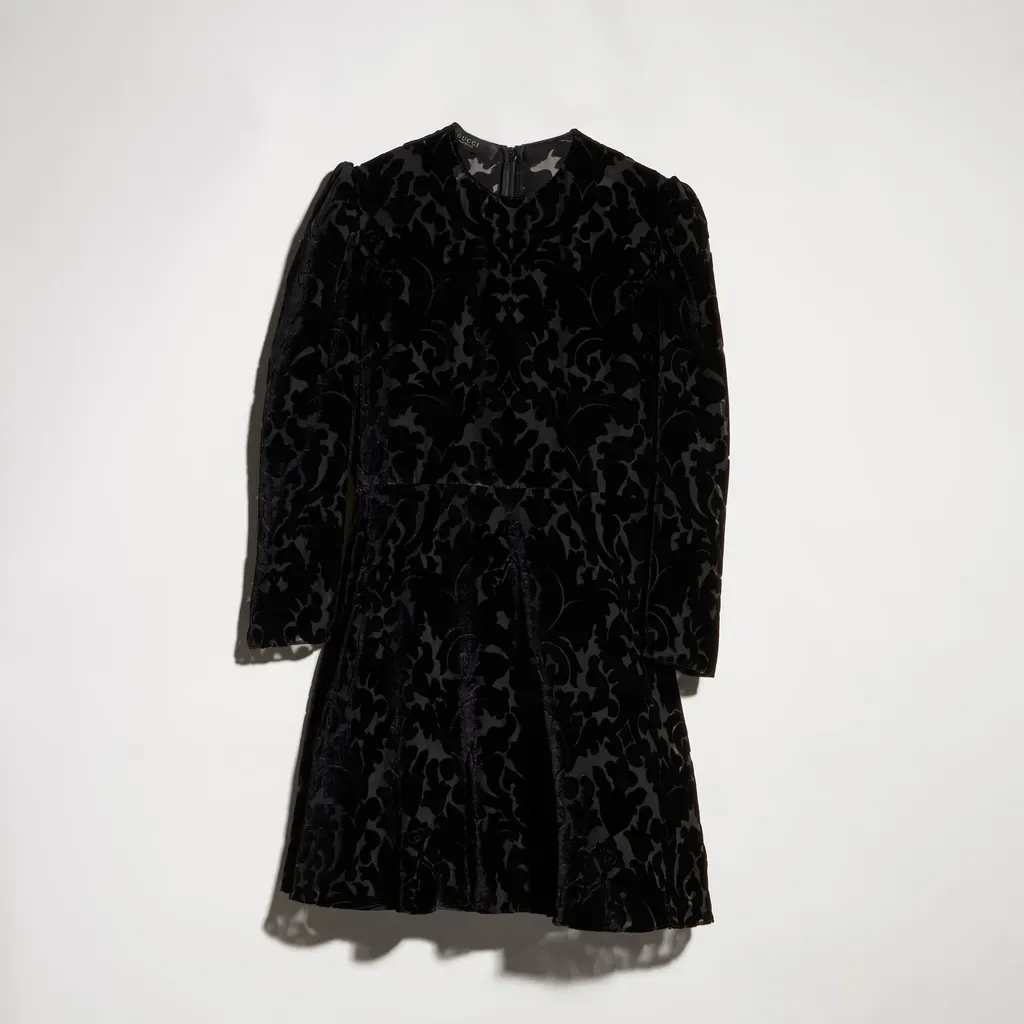 Floral Devoré Velour Dress