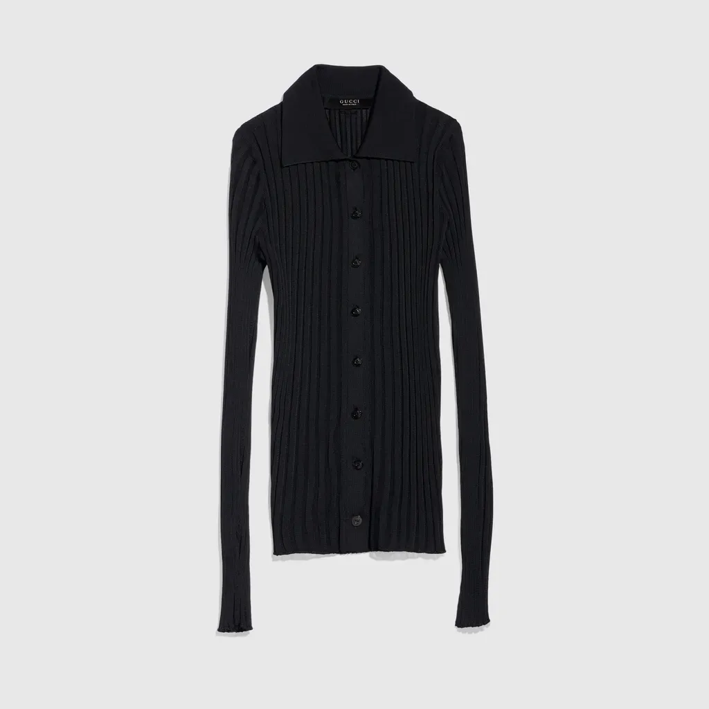 Fine Rib Viscose Cardigan