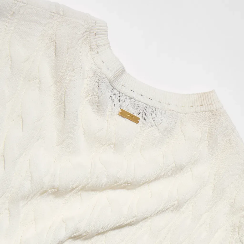 Braided Cotton Blend Dress