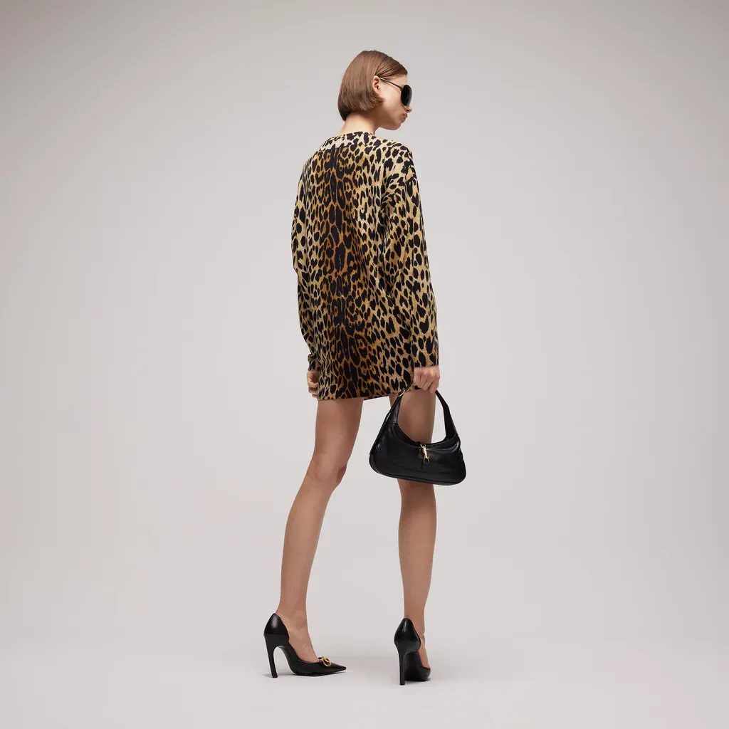 Printed Knit Cashmere Dress