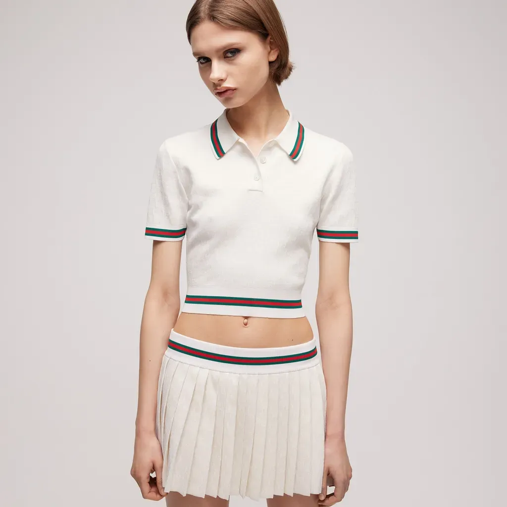 Gg Extra Fine Cotton Jacquard Polo Shirt