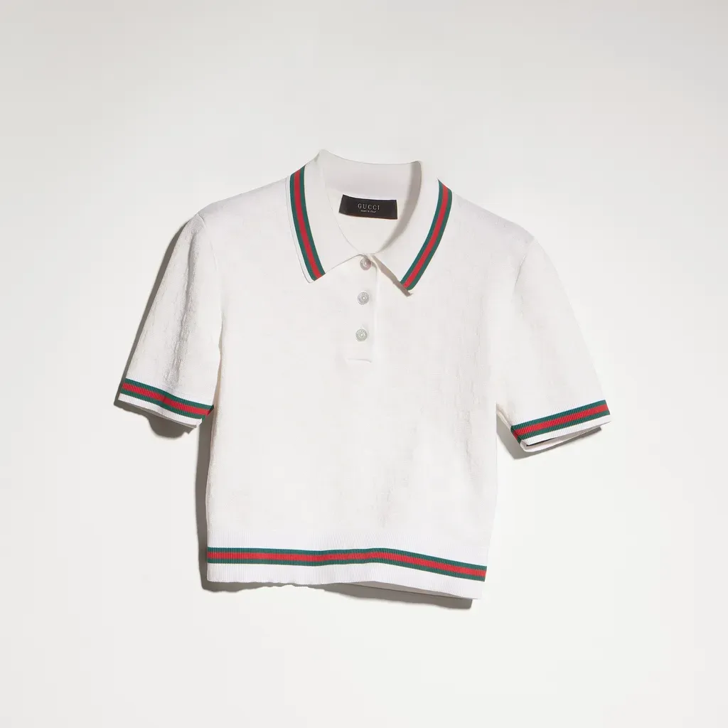 Gg Extra Fine Cotton Jacquard Polo Shirt