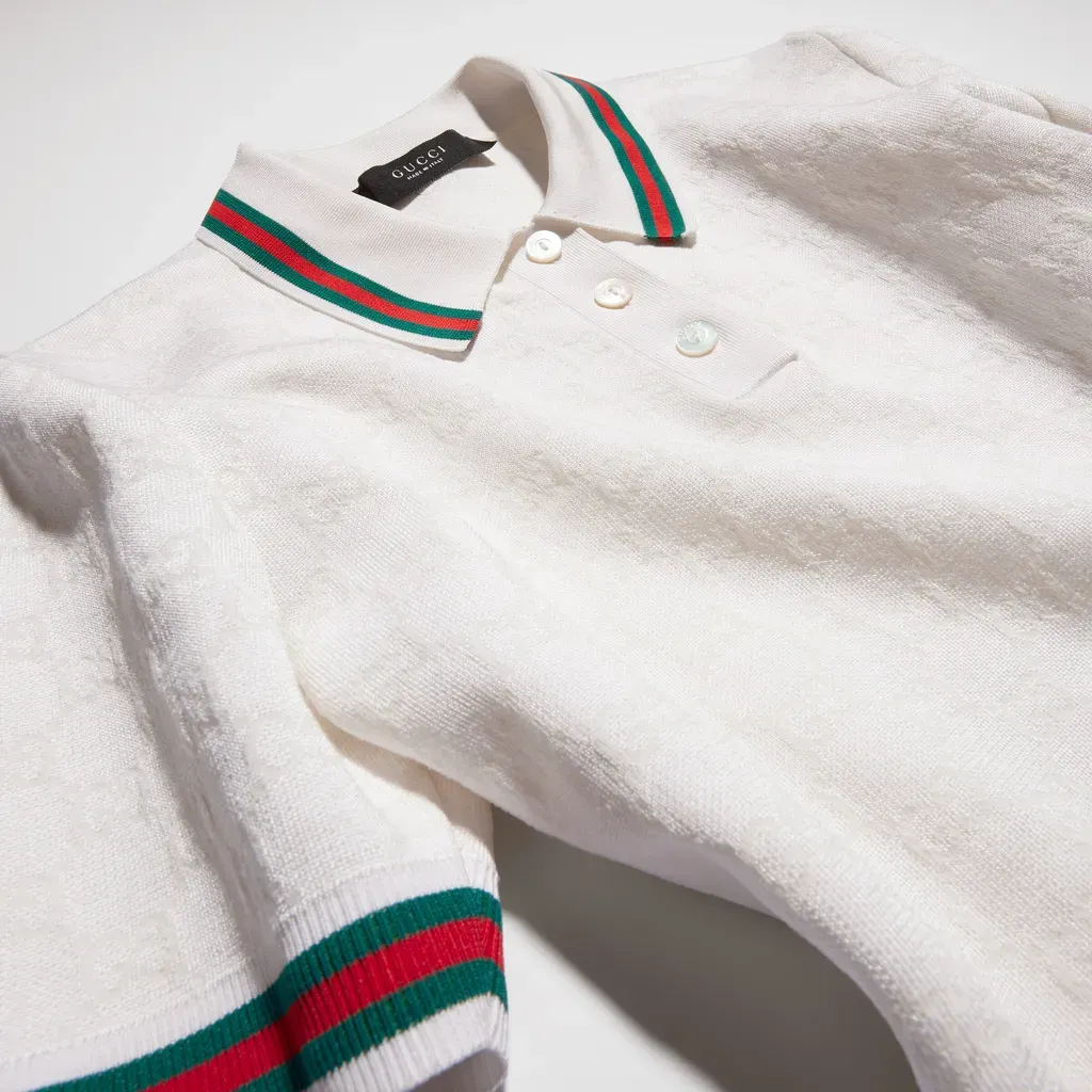Gg Extra Fine Cotton Jacquard Polo Shirt