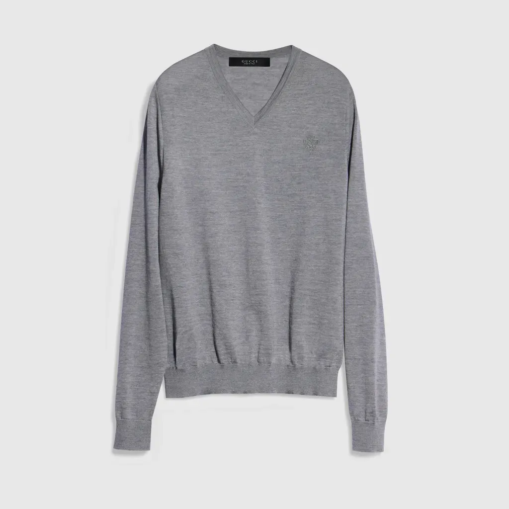 Fine Wool Sweater With Embroidery