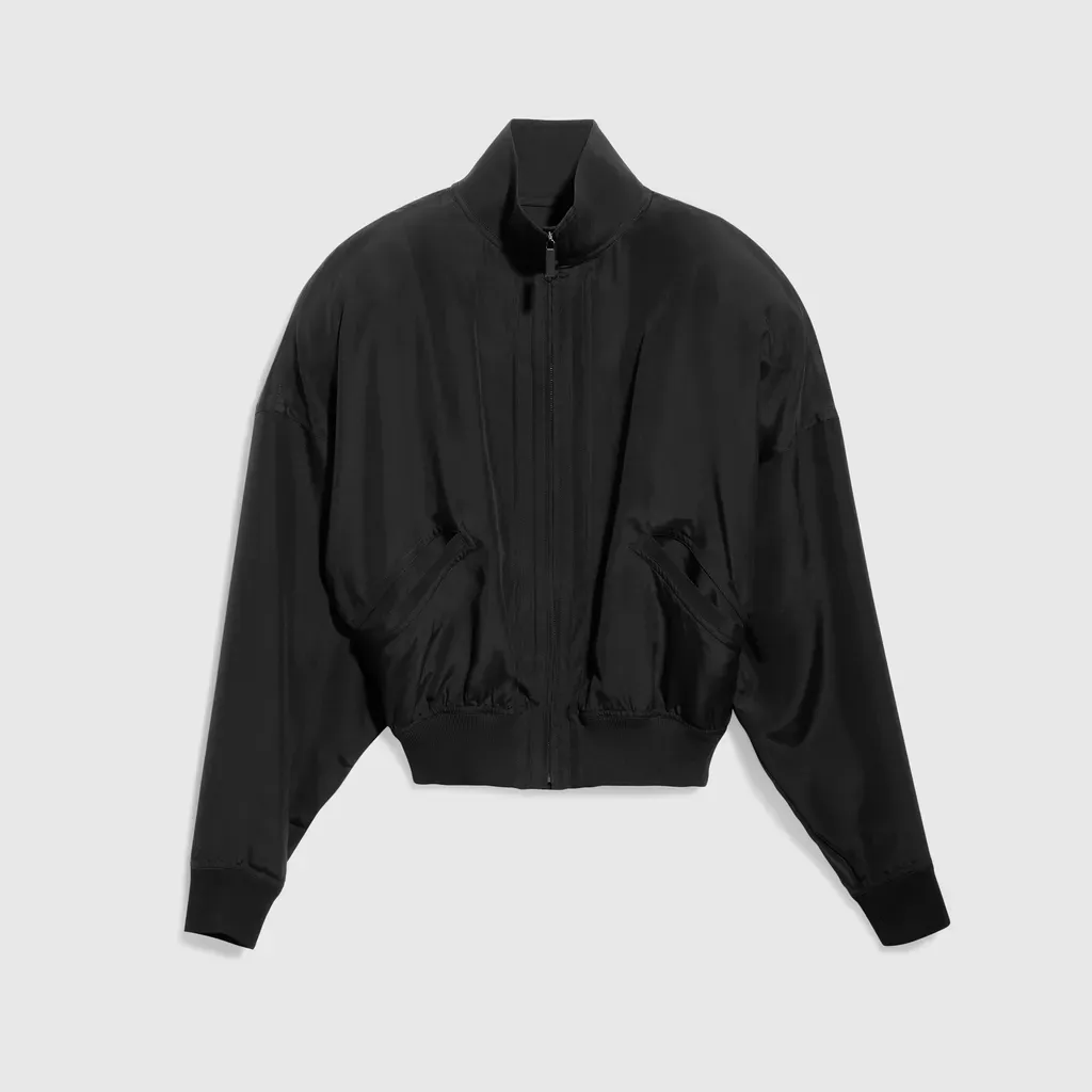 Silk Poplin Zip Jacket